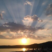 Sonnenuntergang am Nord-Ost-Strand, Berzdorfer See, Görlitz