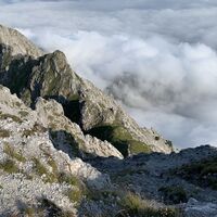 Blick zurück auf den Weg entlang des Grats zur Riffelspitze