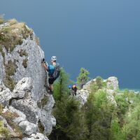 Blick auf den Ausstieg vom Mahdlgupf-Klettersteig