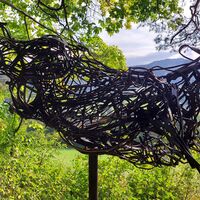 Plaue, Kleinbreitenbach, Kunstwanderweg, fliegende Kuh