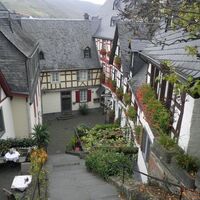 Blick von der Klostertreppe auf die Fachwerkromantik von Beilstein