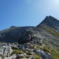 Steig nach der ersten Steilstufe zum Meregg