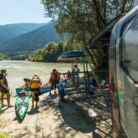 Abtransport durch das mobile Paddelcenter