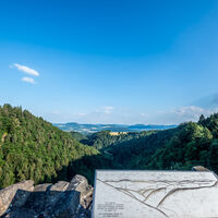 Blick ins Rheintal von der Burgruine aus