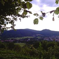 Blick von der Waldgaststätte zum Inselsberg