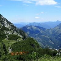 Ausblick beim Traunsteinhaus Terrasse