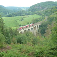 Blick von der Aussichtsplattform Dunetal auf den Kleinen Viadukt 