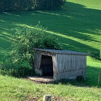 Kleine Hütte auf der Weide in Guggenberg