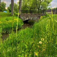 Zschopau mit Brücke am Radweg zwischen Walthersdorf und Crottendorf