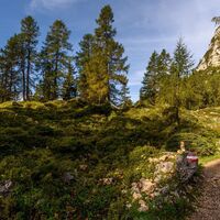 Wanderweg von der Rofan Seilbahn in Richtung Dalfaz Alm