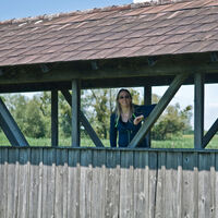 Schöne Holzbrücke