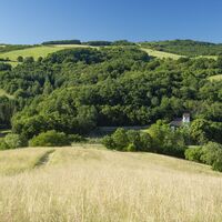 Blick vom Walbersberg zur Wolfskirche bei Bosenbach
