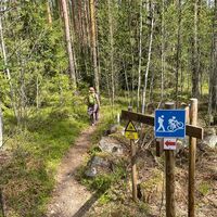 Auf der Route im Gelände in Richtung Juustopolku