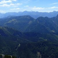 Ausblick beim Traunsteinhaus Terrasse