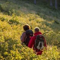 Wanderpaar beim Abstieg ins Tal