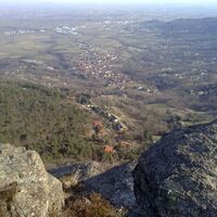 Panorama von Roletto von Rocca Vautero aus