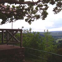 Blockhütte mit Blick auf den Rennsteig