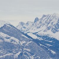 Blick auf Gonzen, Gauschla und die Berge der Hochebene Palfries
