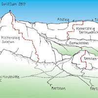 Übersicht Klettersteige St. Antönien
