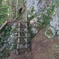 Kurze "Kletterpassage" am Weg