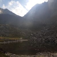 Im Hintergrund der Cialancia-Pass