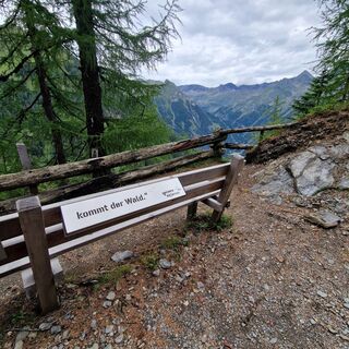Wandern entlang am Rollbahnweg - Bänke laden zu einer kurzen Pause ein