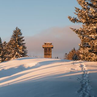 Aussichtsturm Alpkönigblick am Hauchenberg im Winter