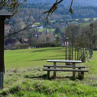 Sitzgelegenheit mit Infopunkt