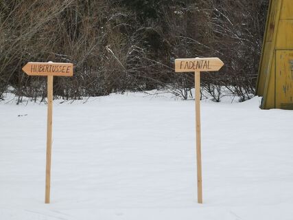 Loipeneinstieg neben dem Gasthaus Wuchtlwirtin