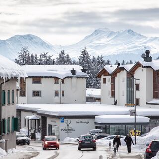 Valbella Postplatz im Winter