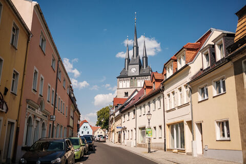 Lommatzscher Innenstadt mit St. Wenzel Kirche