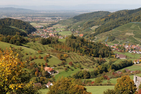Blick vom Ahlenbachtal über Glottertal nach Westen