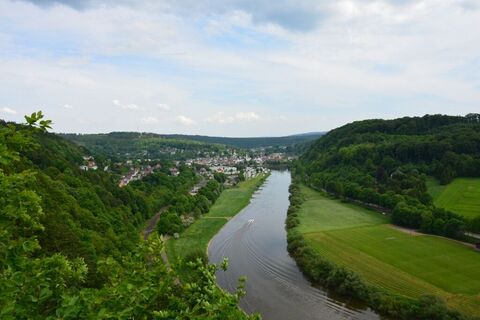 Blick vom Weserskywalk bei Bad Karlshafen