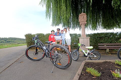 TG Odenwald Gruenkern Radweg Bildstoecke bei Hoepfingen