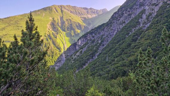 Aussicht bei Aufstieg durch das Kogelkartal