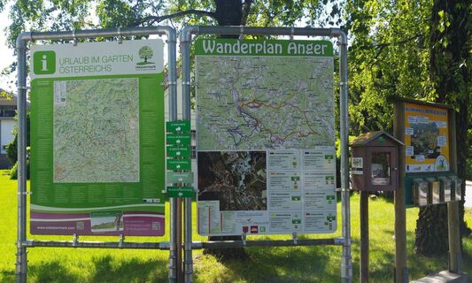 Wanderplan- Übersichtskarte, Anger in der Oststeiermark