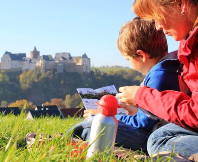 Picknick vor Burg Mildenstein in Leisnig