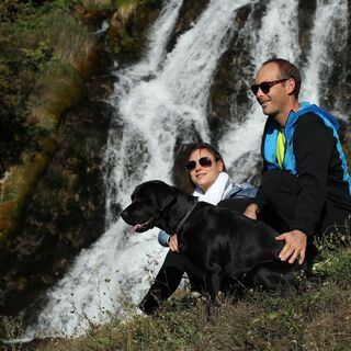 Zum Wasserfall von Stenico mit dem Hund