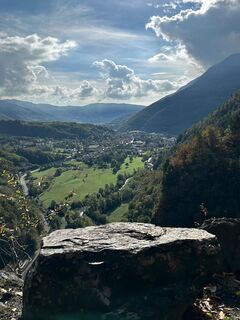 Blick auf Perosa und Pomaretto