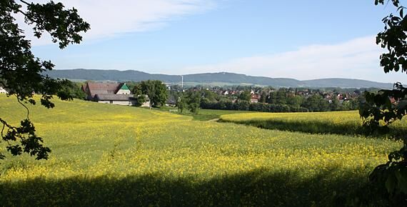 Blick auf Klosterbauerschaft und das Wiehengebirge