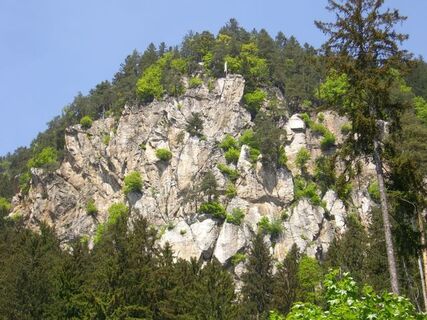 Blick zum Klettersteig
