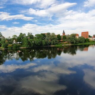 Blick zur Hansestadt Havelberg an der Elbe