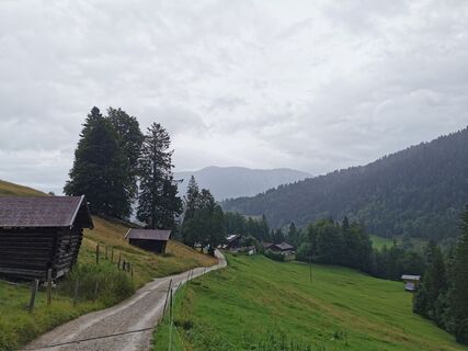 Ausblick hinab zur Partnachalm