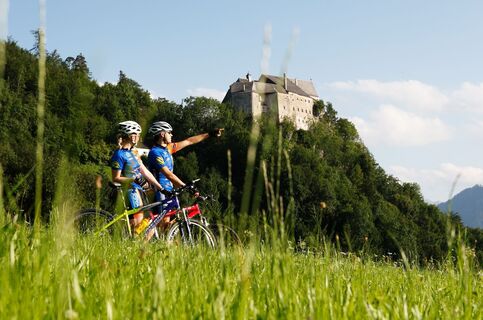 Kremstalradweg R10 - Blick auf die Burg Altpernstein