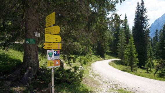 Wegweiser im Gaistal