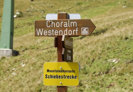 Schiebestrecke Schild