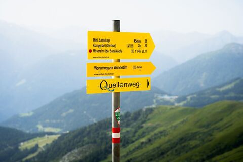 Wegweiser zum Quellenweg
