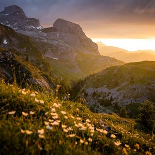 Sonnenuntergang am Sanetschpass.
