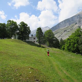 Kurz vor St. Magdalena. Hinten Großer und Kleiner Lafatscher.