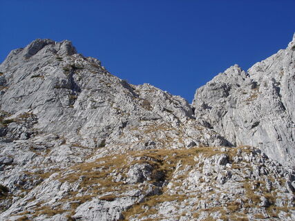 Abstieg blaue Markierung